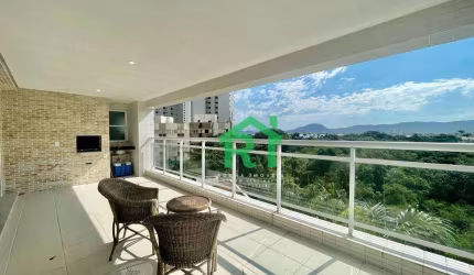 Apartamento Beira Mar, Varanda Gourmet, 3 Suítes, 2 Vagas, Área de Lazer, Enseada, Guarujá/SP