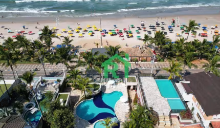 Apartamento pé na areia com 3 suítes, 2 vagas, área de lazer, Tombo - Guarujá/SP