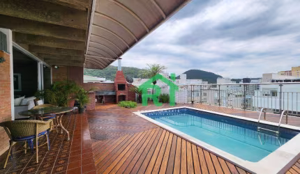 Cobertura Frente Mar,  3 Suítes, Área de Lazer, 2 Vagas de Garagem, Pitangueiras, Guarujá/SP
