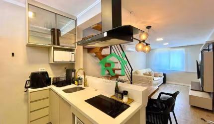 Apartamento Beira Mar, Reformado, 2 Dormitórios (1 Suíte), 1 Vaga, Área de Lazer, Tombo, Guarujá/SP