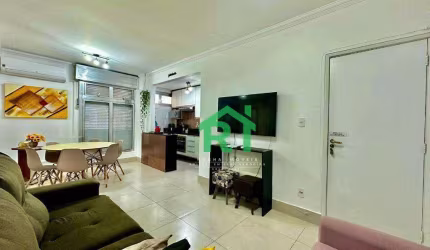 Apartamento reformado, beira mar, 2 dormitórios (1 suíte), 1 vaga, Pitangueiras, Guarujá/SP.