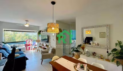 Apartamento beira mar, 2 dormitórios (1 suíte), 1 vaga, área de lazer, Tombo, Guarujá/SP