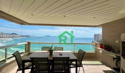 Apartamento frente mar com 4 dormitórios (4 suítes), 2 vagas, lazer, Jardim Astúrias, Guarujá/SP
