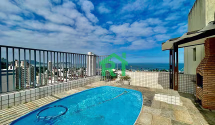 Cobertura vista-mar 3 quartos, lazer privativo. Venda, 250m² R$700.000 – Praia Enseada - Guarujá/SP