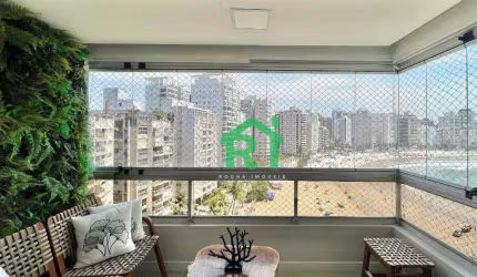 Apartamento à beira mar com 3 dormitórios (1 suíte), 2 vagas, lazer, Jardim Astúrias, Guarujá/SP