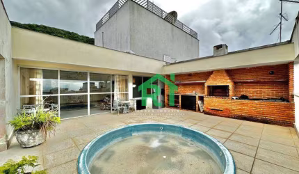 Cobertura Penthouse, 3 dormitórios (1 suíte), 2 vagas, lazer, Pitangueiras, Guarujá/SP.