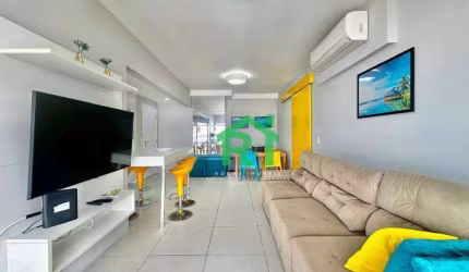 Apartamento moderno, vista mar, 3 dormitórios (1 suíte), 2 vagas, lazer, Pitangueiras, Guarujá/SP.