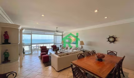 Apartamento frente mar com 3 dormitórios (2 suítes), 1 Vaga, Pitangueiras, Guarujá/SP