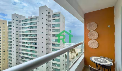 Apartamento à beira mar com 2 dormitórios, 1 vaga à venda na Praia das Pitangueiras, Guarujá