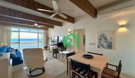 Apartamento à beira mar com 3 dormitórios (1 suíte), 1 vaga, Pitangueiras, Guarujá/SP