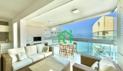 Apartamento frente mar com 3 dormitórios (1 suíte), 2 vagas, lazer, Jardim Astúrias, Guarujá/SP