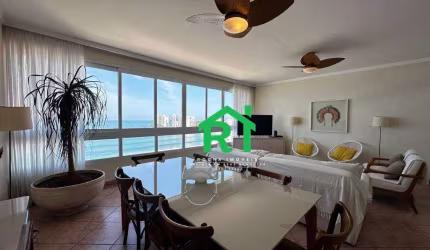 Apartamento frente mar, vista mar, 3 dormitórios, 2 vagas, Pitangueiras, Guarujá/SP.