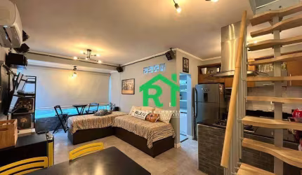 Apartamento Beira Mar, 1 Dormitório (1 Suíte), 1 Vaga, Lazer, Tombo, Guarujá/SP