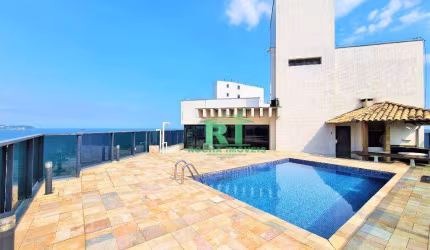Cobertura Frente Mar, Vista Panorâmica, 3 Suítes, 4 Vagas, Praia das Astúrias, Guarujá-SP.