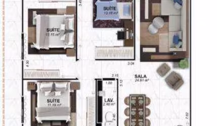 Apartamento com 3 dormitórios à venda, 145 m² por R$ 1.579.000,00 - Caiçara - Praia Grande/SP