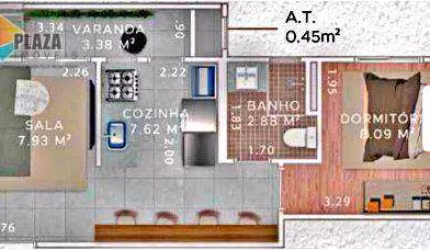 Apartamento com 1 dormitório à venda, 37 m² por R$ 270.000,00 - Boqueirão - Praia Grande/SP