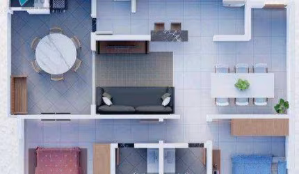 Apartamento com 2 dormitórios à venda, 81 m² por R$ 588.210,00 - Vila Guilhermina - Praia Grande/SP