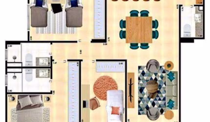 Apartamento com 3 dormitórios à venda, 115 m² por R$ 874.000,00 - Vila Assunção - Praia Grande/SP