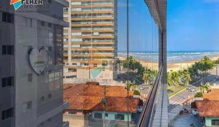 Apartamento frente mar 1 dormitório com 1 suíte para alugar, 60 m² por R$ 2.300/mês - Vilamar - Praia Grande/SP