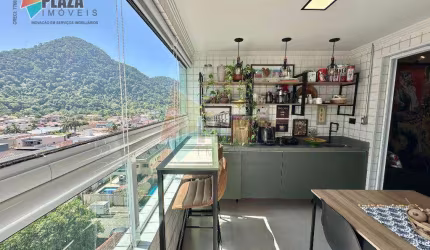 Apartamento mobiliado com 1 quarto disponível para venda, no Canto do Forte, em Praia Grande/SP.