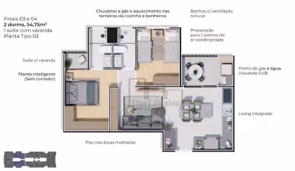 Apartamento à venda, 54 m² por R$ 358.500,00 - Jardim São Carlos - Sorocaba/SP