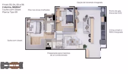 Apartamento à venda, 58 m² por R$ 353.000,00 - Jardim São Carlos - Sorocaba/SP