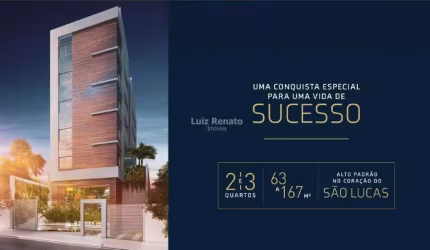 Apartamento 2 quartos sendo 1 suíte com 63m², à venda no São Lucas.