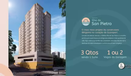 Lançamento, apartarmentos  á venda na planta de 3 Quartos sendo 1 suíte , 1 ou 2 vagas , Ipiranga - Guarapari-ES