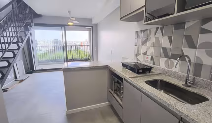 Apartamento duplex 61m² primeira locação com 1 dormitório , varanda, vista panorâmica ao lado do me