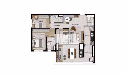 Apartamento no Belém com 3 Dormitórios sendo 1 Suíte, 1Vaga, 96 m²