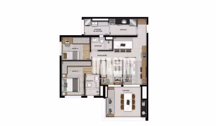 Apartamento no Belém com 3 Dormitórios sendo 1 Suíte, 1 Vaga, 90 m²