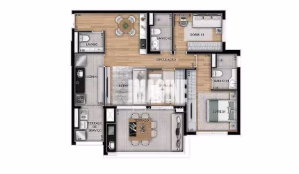 Apartamento na Cidade Patriarca com 3 Dormitórios  sendo 1 Suíte, 1 Vaga, 89 m²