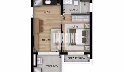 Apartamento na Vila Matilde com 1 Dormitório sendo 1 Suíte, 34 m²