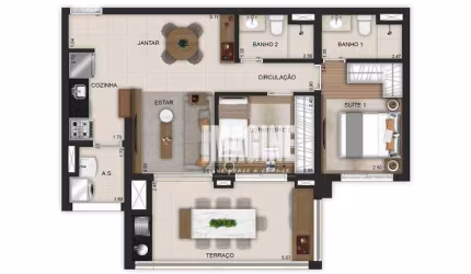 Apartamento na Vila Prudente com 2 Dormitórios sendo 1 Suíte, 1 Vaga, 73 m²