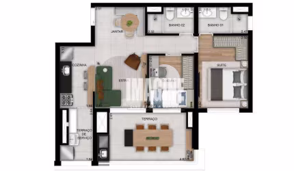 Apartamento na Vila Prudente com 2 Dormitórios sendo 1 Suíte, 1 Vaga,  67 m²