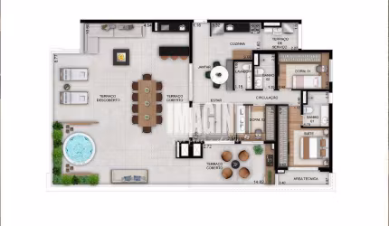 Cobertura na Vila Prudente com 3 Dormitórios sendo 1 Suíte, 2 Vagas, 206 m²