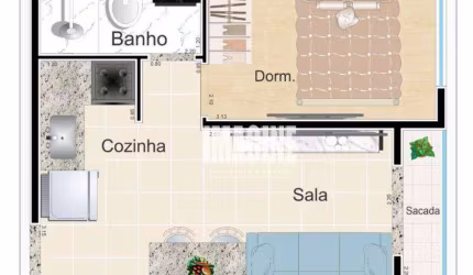 Studio na Vila Formosa com 1 Dormitório, Sacada, 26 m²
