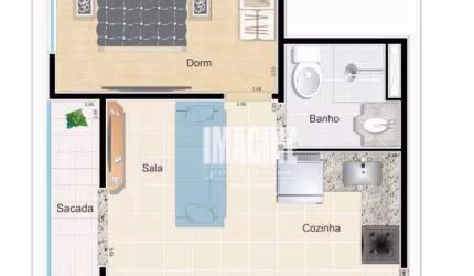 Studio na Vila Formosa com 1 Dormitório, Sacada, 33 m²