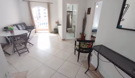 Apartamento com 1 dormitório para alugar, 54 m² - Tupi - Praia Grande/SP