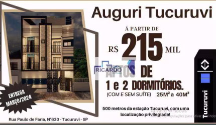 Apartamentos com 1 ou 2 dormitórios à venda, próximo do Metrô Tucuruvi - Vila Gustavo - São Paulo/SP