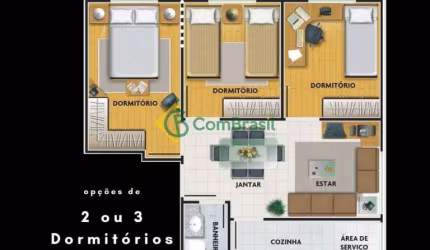 Apartamento com 3 dormitórios, Vila Nova Aparecida, Mogi das Cruzes
