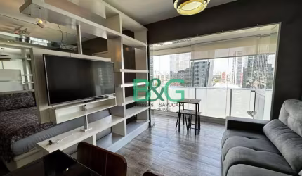 Apartamento com 1 dormitório para alugar, 33 m² por R$ 5.323/mês - Santo Amaro - São Paulo/SP