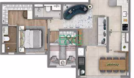 Apartamento com 2 dormitórios à venda, 67 m² por R$ 977.600,00 - Vila Santa Eulalia - São Paulo/SP