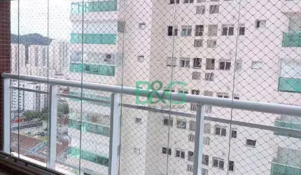 Apartamento com 3 dormitórios para alugar, 87 m² por R$ 6.377,40/mês - Pompéia - Santos/SP