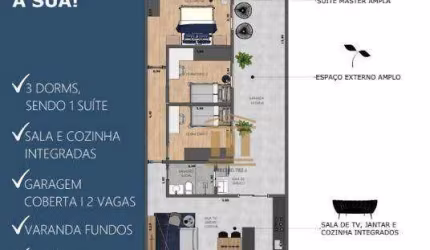 Linda Casa 3 dormitórios 1suíte Sta. Julia