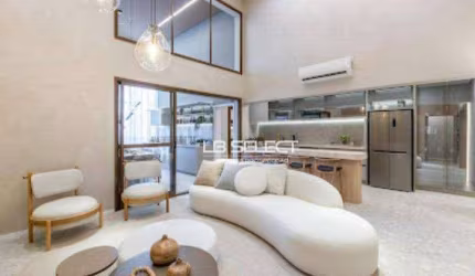 Apartamento no bairro Altamira com três suítes e varanda gourmet com pé direito duplo.