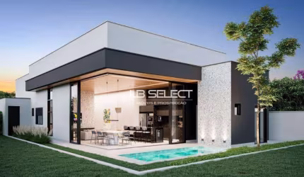 Casa no Condomínio Terras Altas com quatro suítes e varanda gourmet completa.