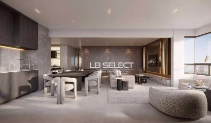 Apartamento no Parque Una com duas suítes e varanda gourmet.