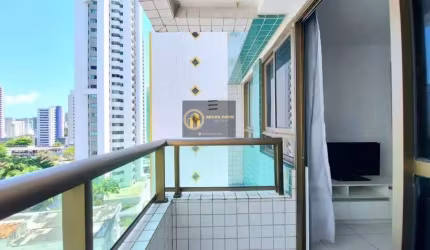 Flat Mobiliado com 65m2 com 2 quartos, 1 suíte, 1 vaga garagem, para locação em Recife, Boa Viagem