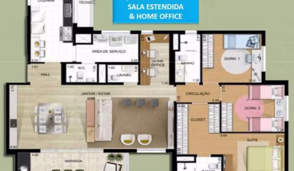 Apartamento com 4 dormitórios à venda, 131 m² por R$ 1.280.000,00 - Ecoville - Curitiba/PR